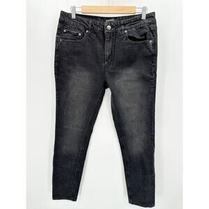 Elwood Black Cotton Blend Denim Slim Fit Tapered Jeans Men's Size 34